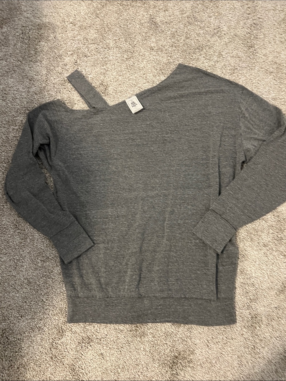 We The Free Charcoal Off-the-Shoulder Knit Top
